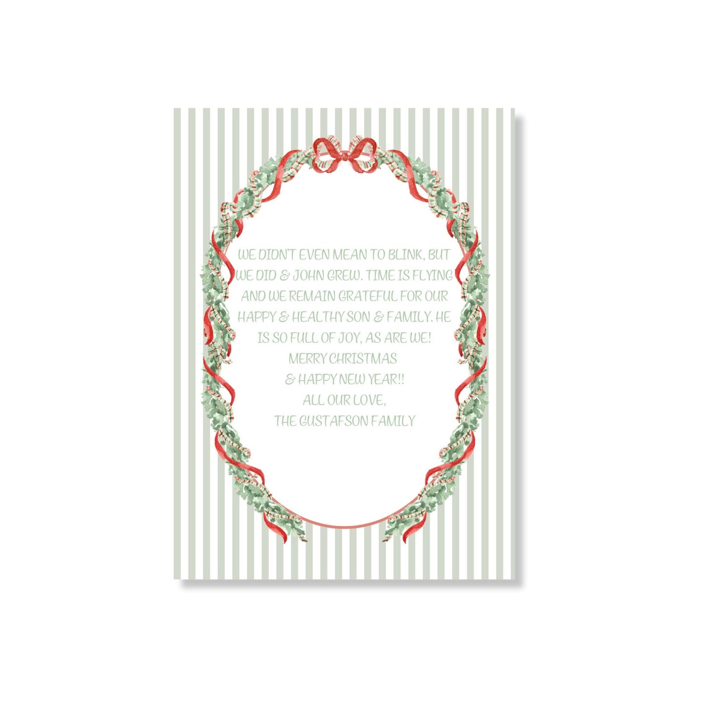 Oval Classic Christmas Holiday Card