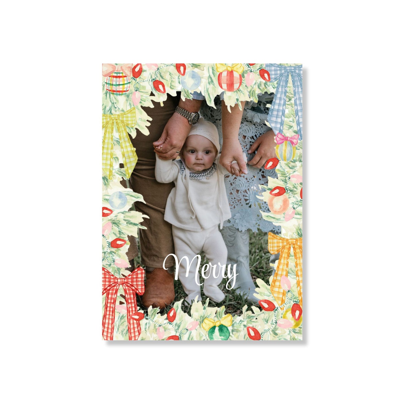 Gingham & Colorful Christmas Holiday Card