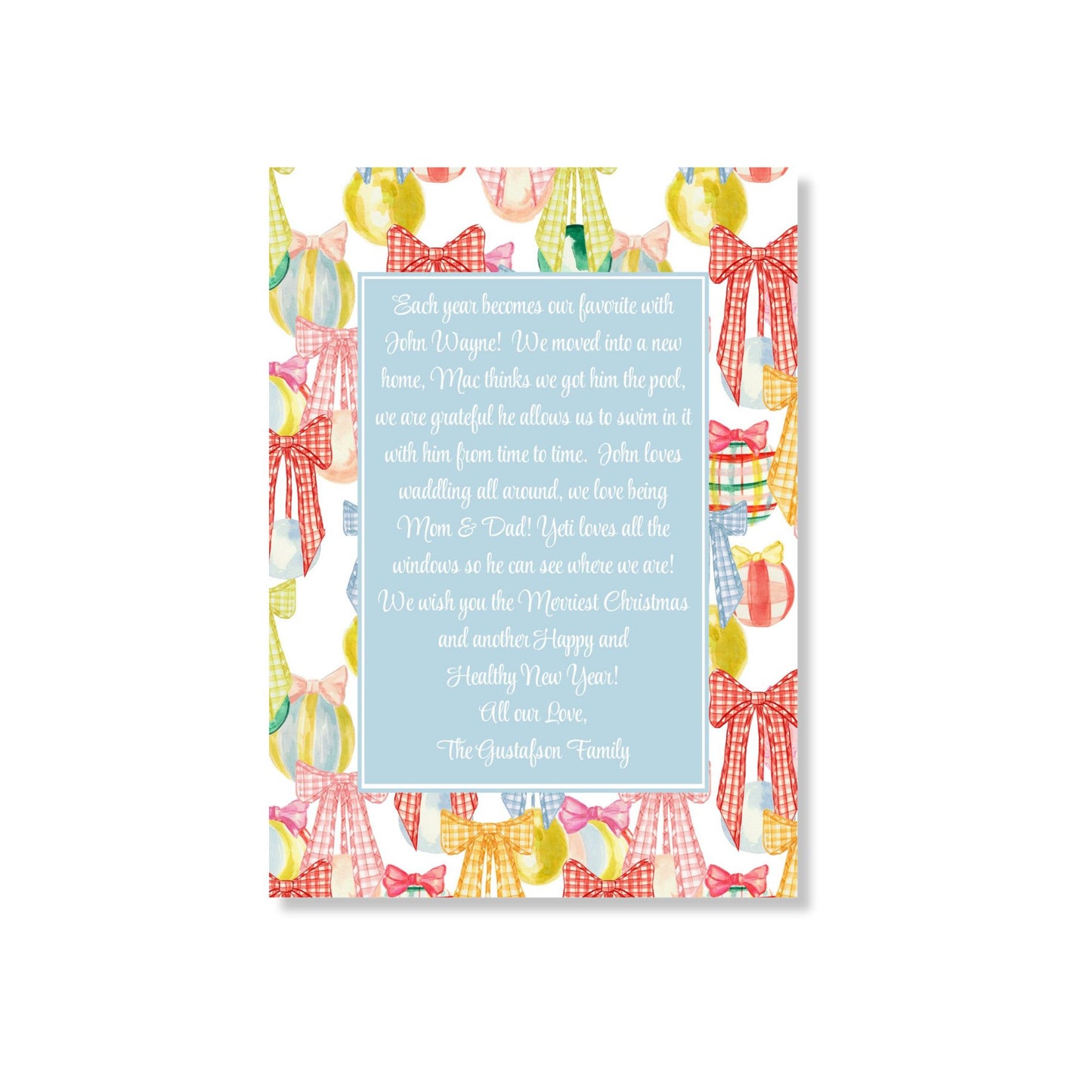 Gingham & Colorful Christmas Holiday Card