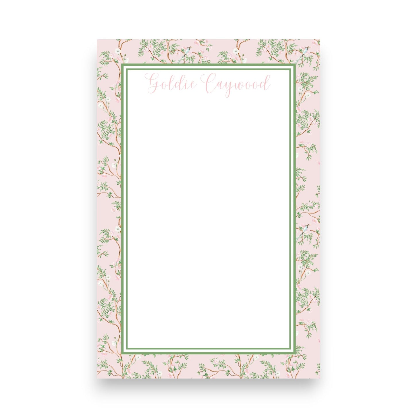 Pink Chinoiserie Skinny Chunk Notepad