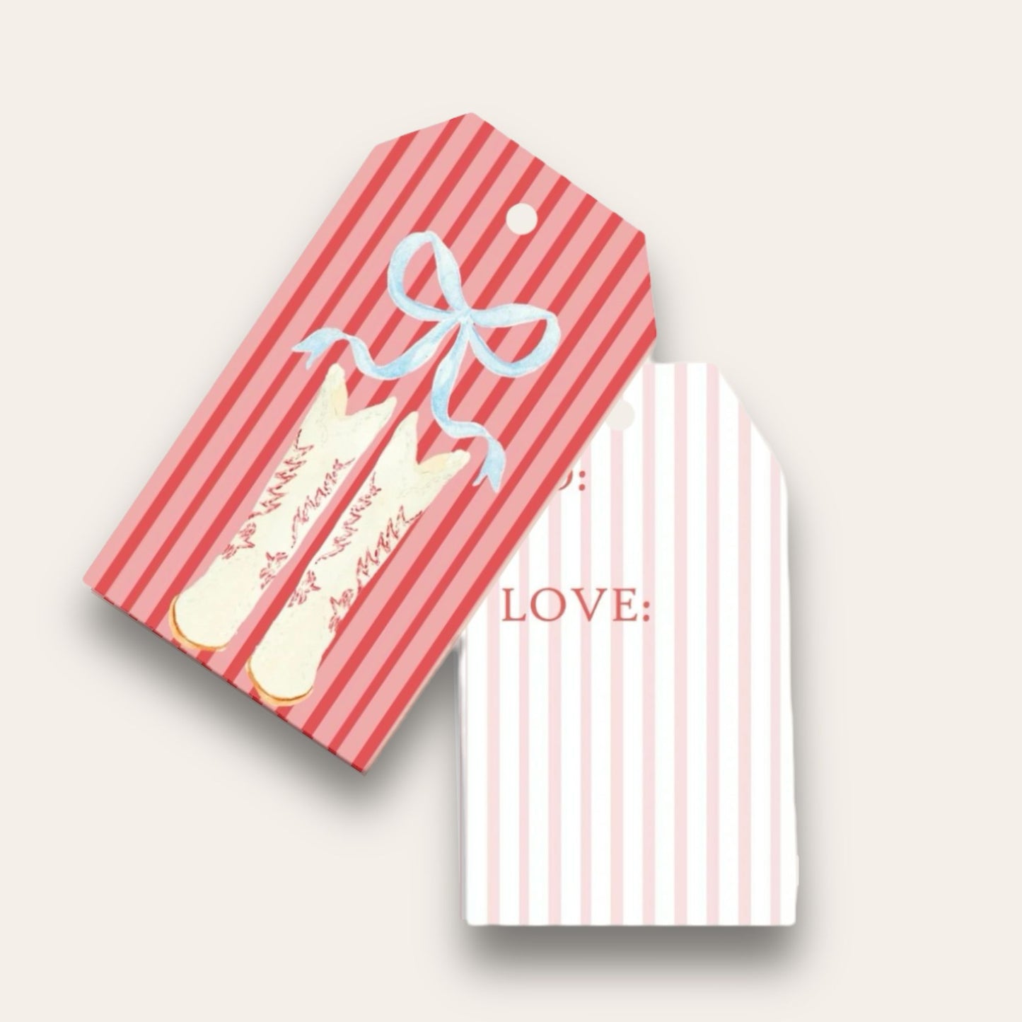 Gimme the Boots & Big Gift Tags (Red Stripe)