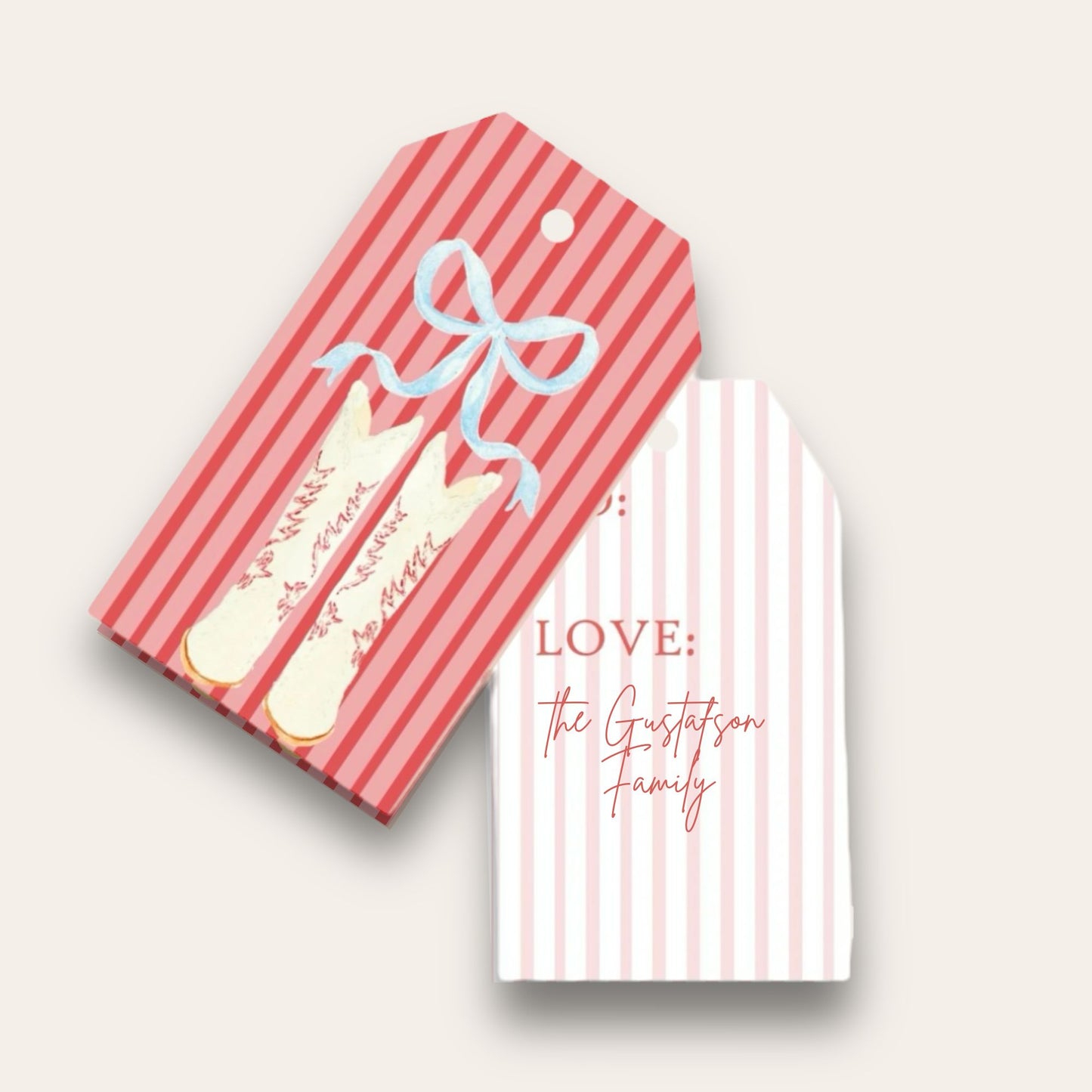 Gimme the Boots & Big Gift Tags (Red Stripe)
