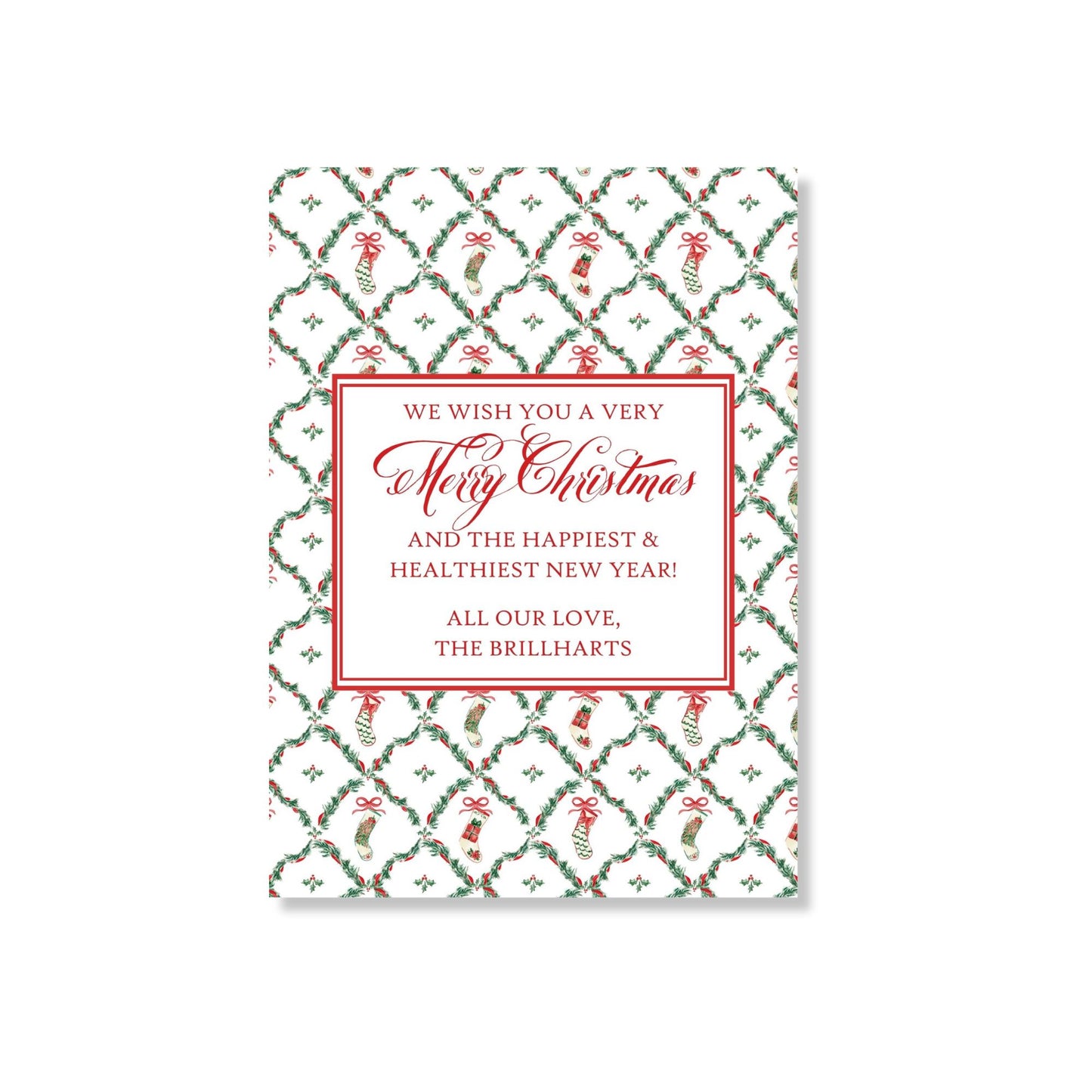 Cross Stitch Stockings For Life Holiday Card