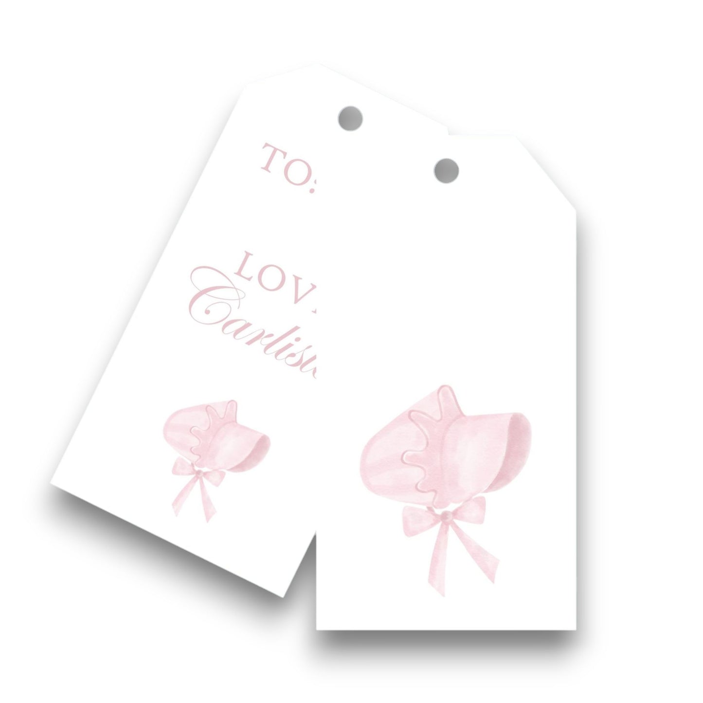 Pink Bonnet Big Gift Tags
