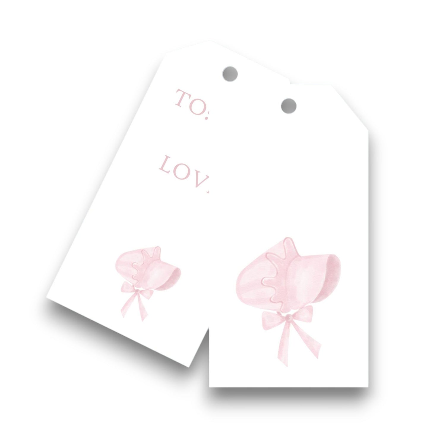 Pink Bonnet Big Gift Tags