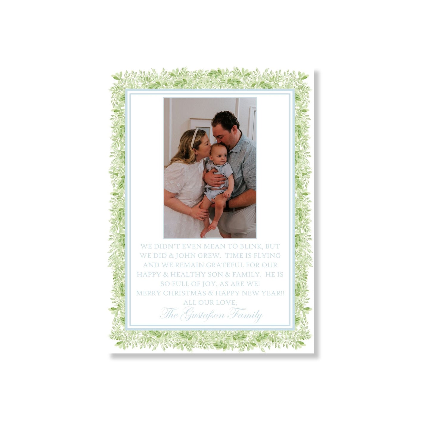Garland & Blue Holiday Card (Steph's Fav)