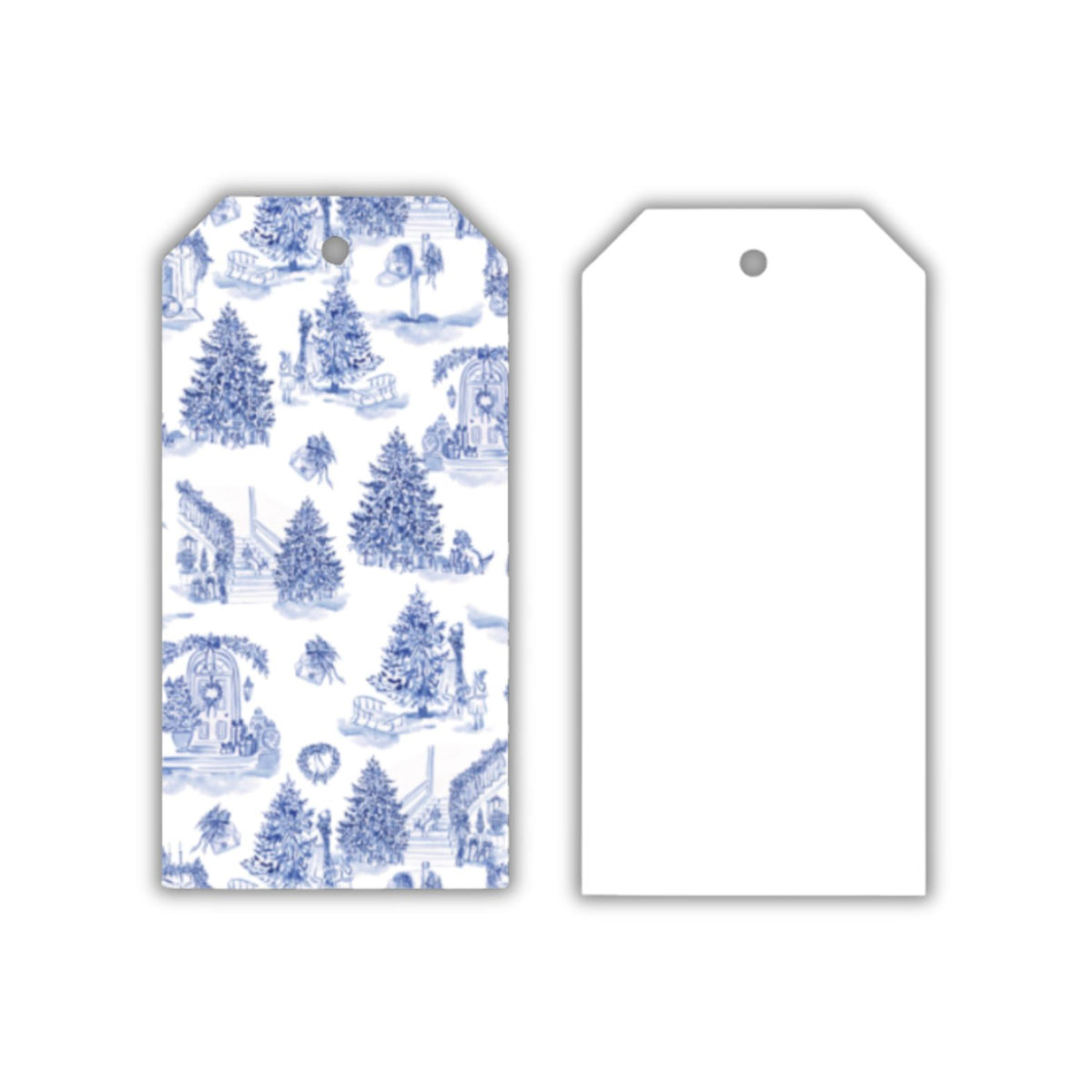 Christmas Toile (Blue & White) Big Gift Tags