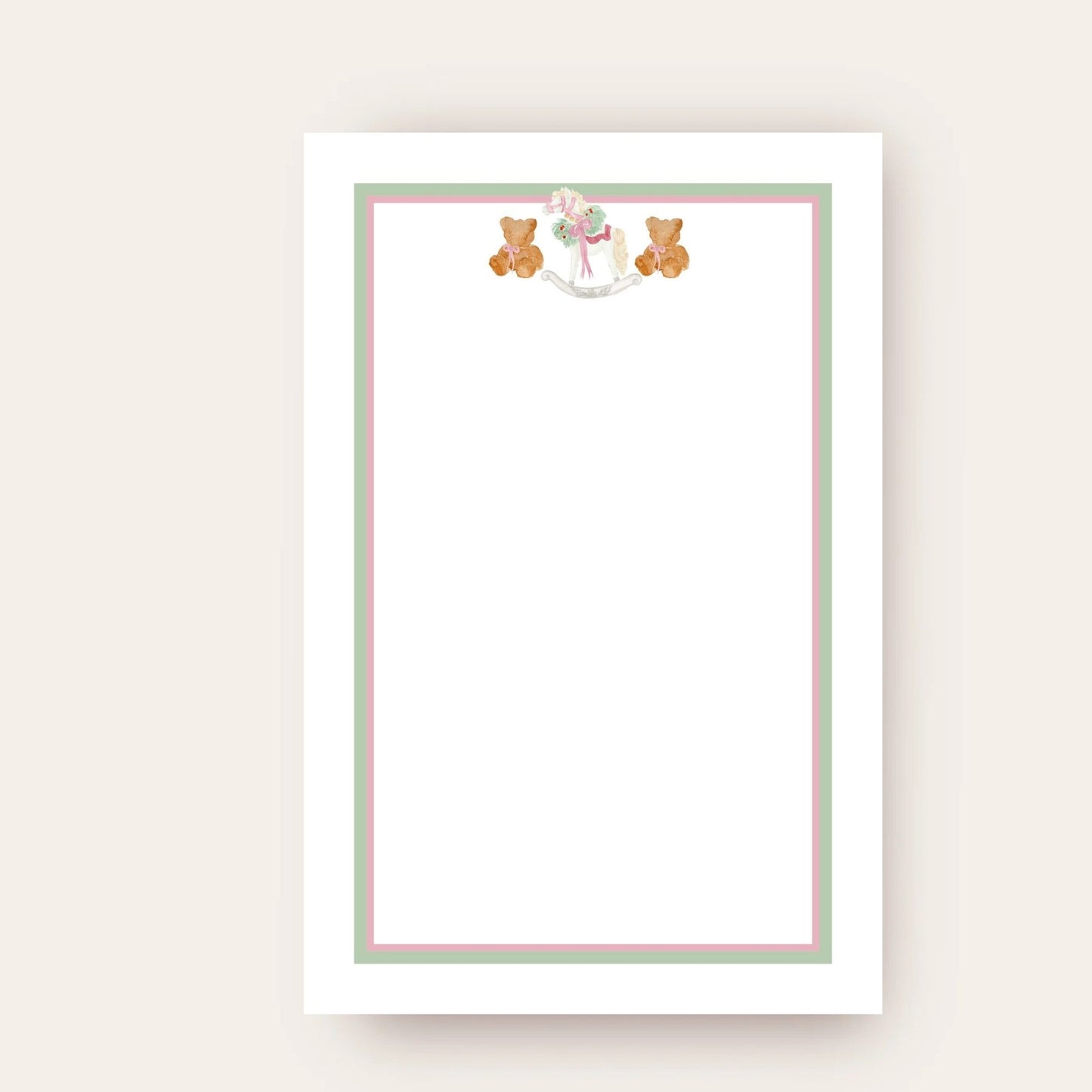 Rocking Horse & Teddy Skinny Chunk Notepad