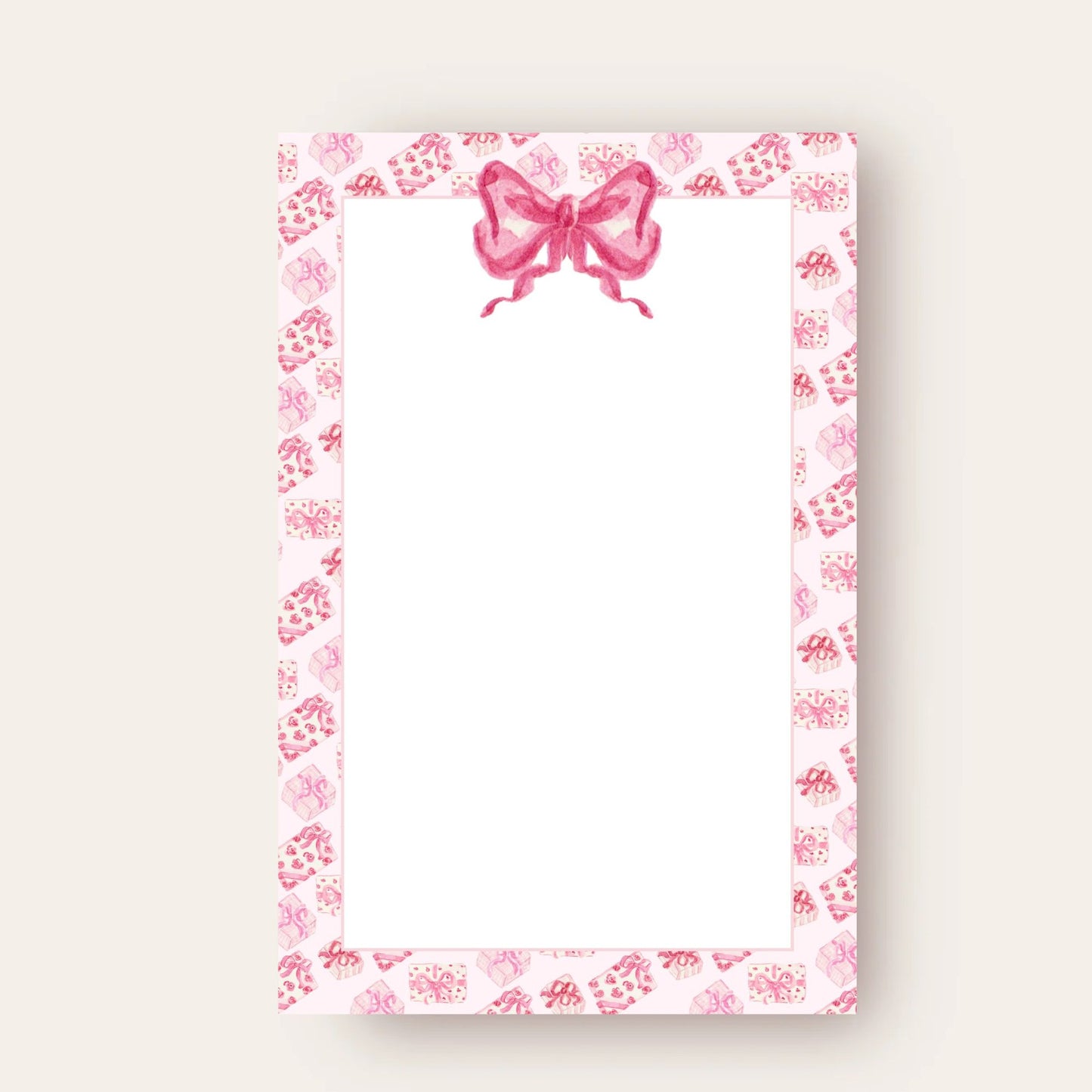 The Giftiest Pink Bow Skinny Chunk Notepad