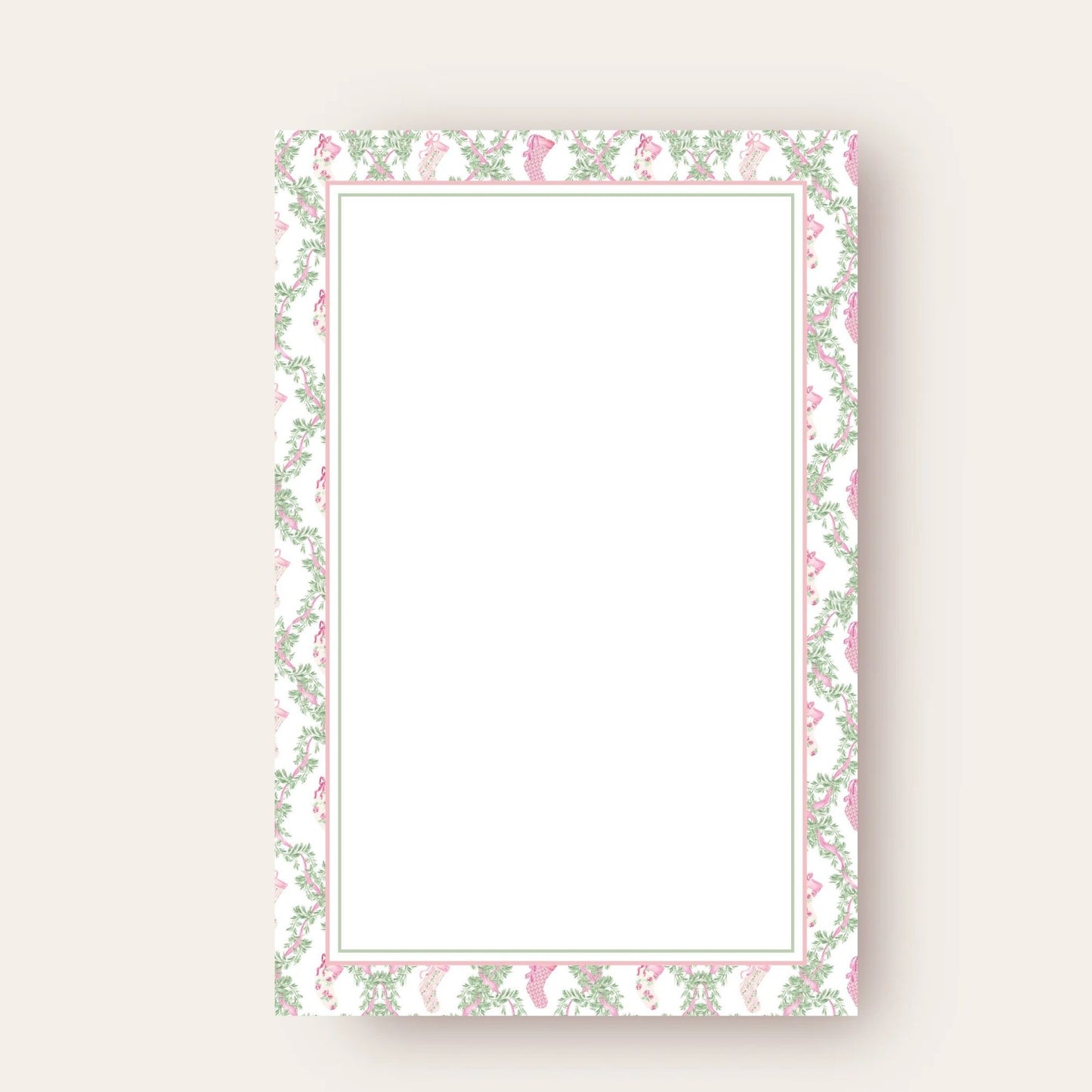 Loveshack, Fancy & Perfectly Pink Stockings Border Skinny Chunk Notepad