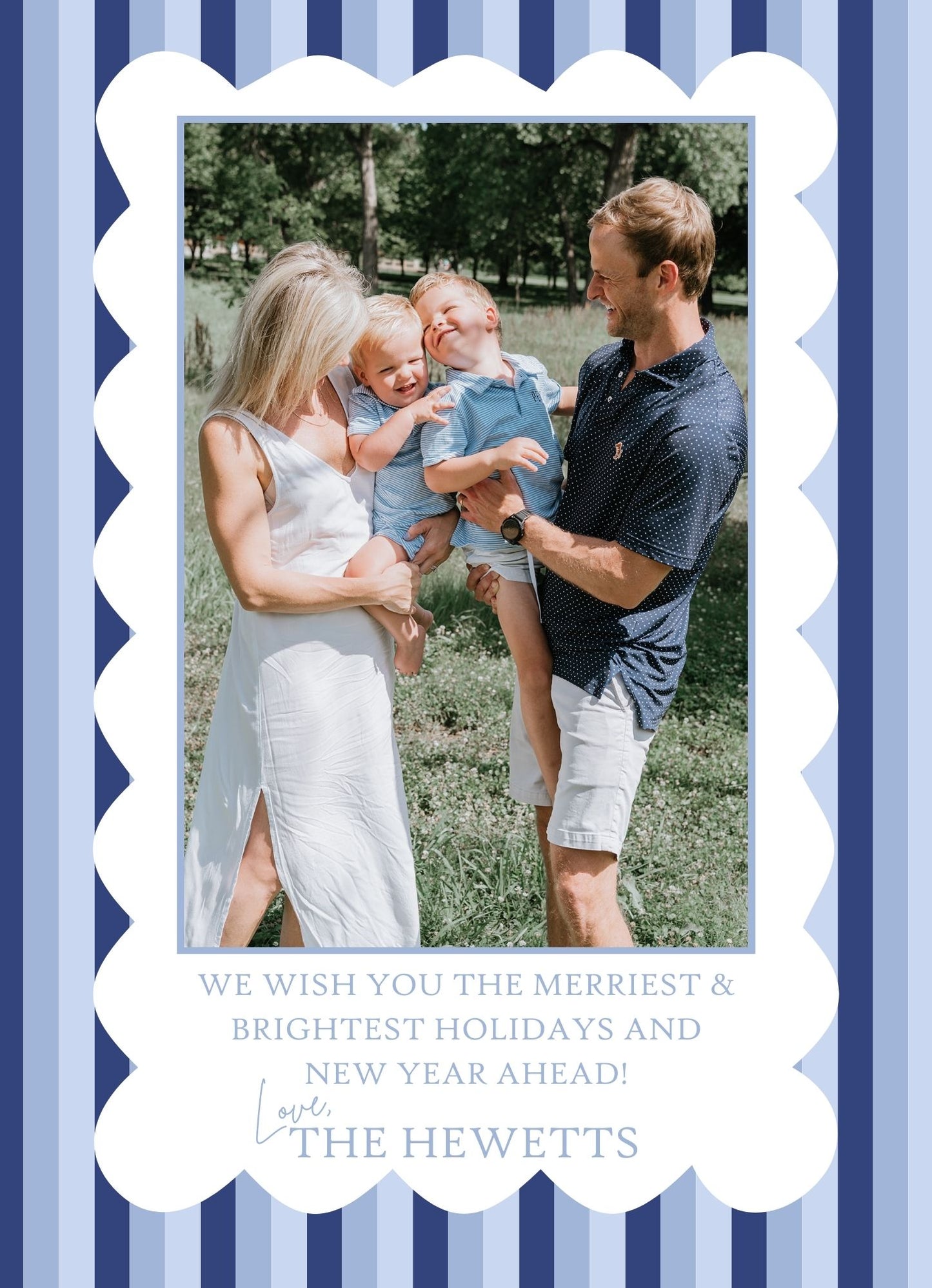 Merry & Bright Squares Holiday Card (Blue) AWDH x DJPCo