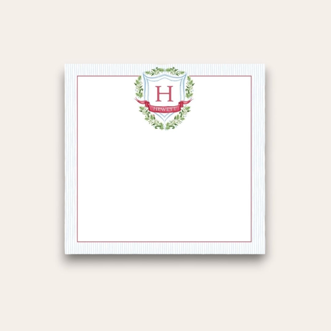 Candy Cane Greenery Crest Baby Chunk Notepad