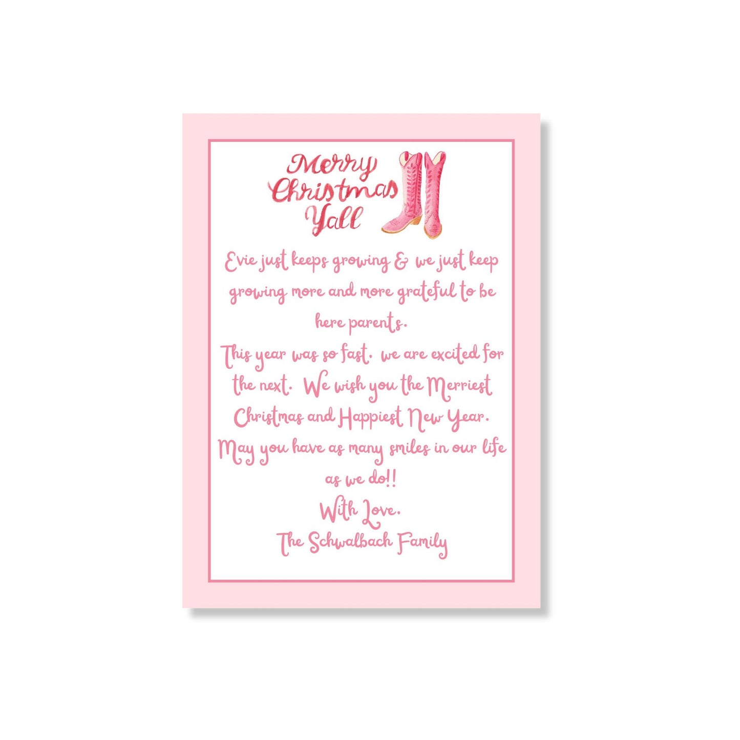 Petite-ly Pink Holiday Card