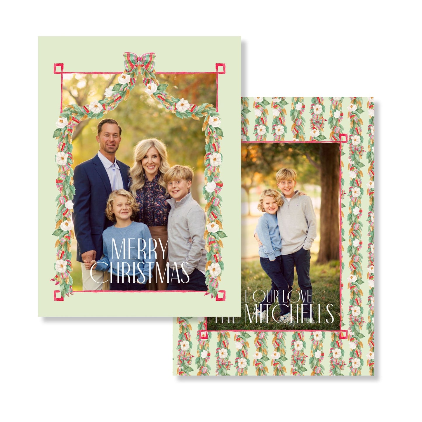 Southern Magnolia Garland Holiday Card