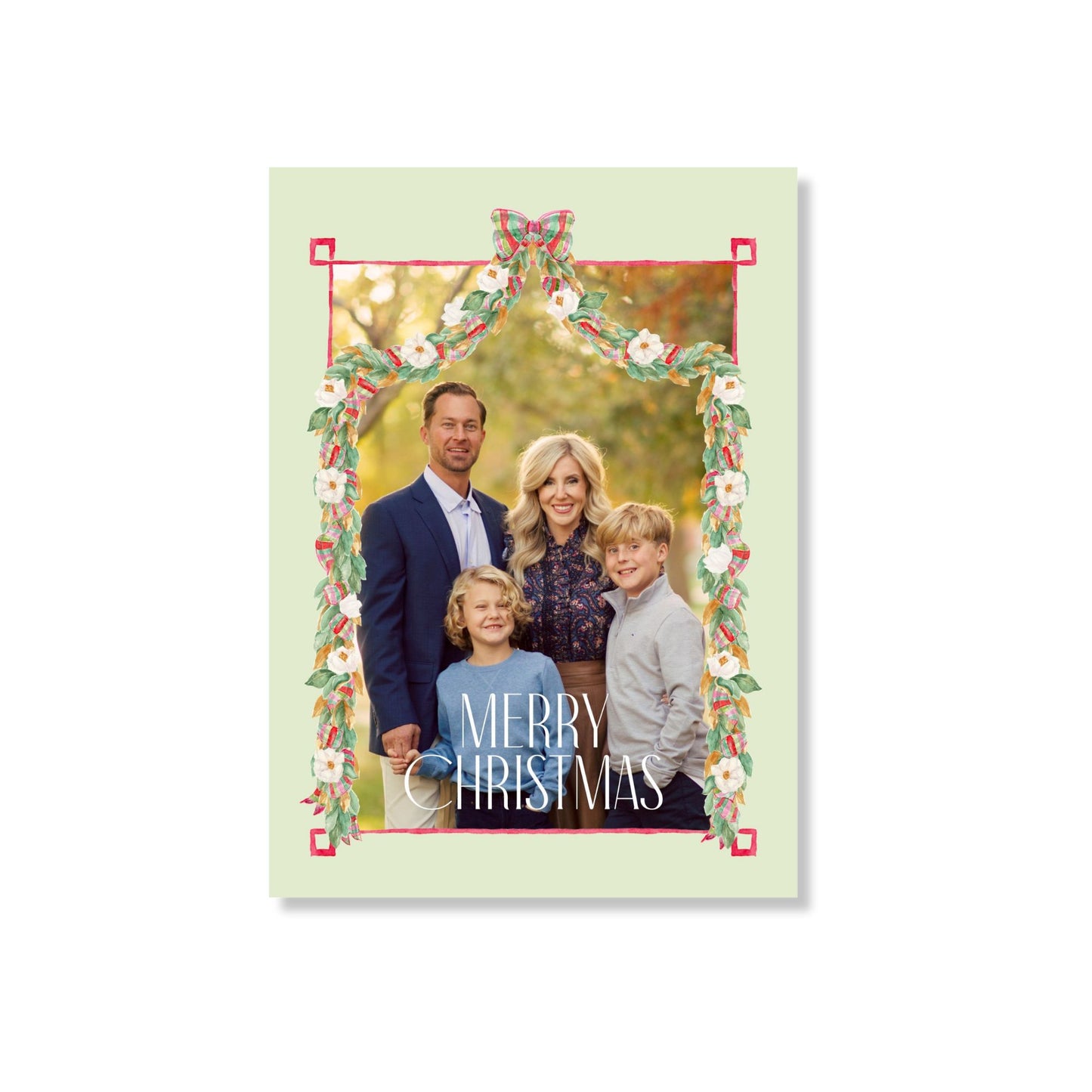 Southern Magnolia Garland Holiday Card