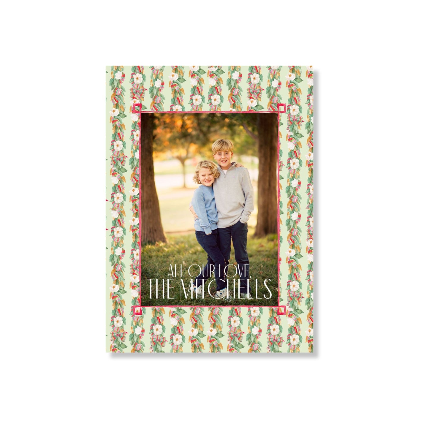Southern Magnolia Garland Holiday Card