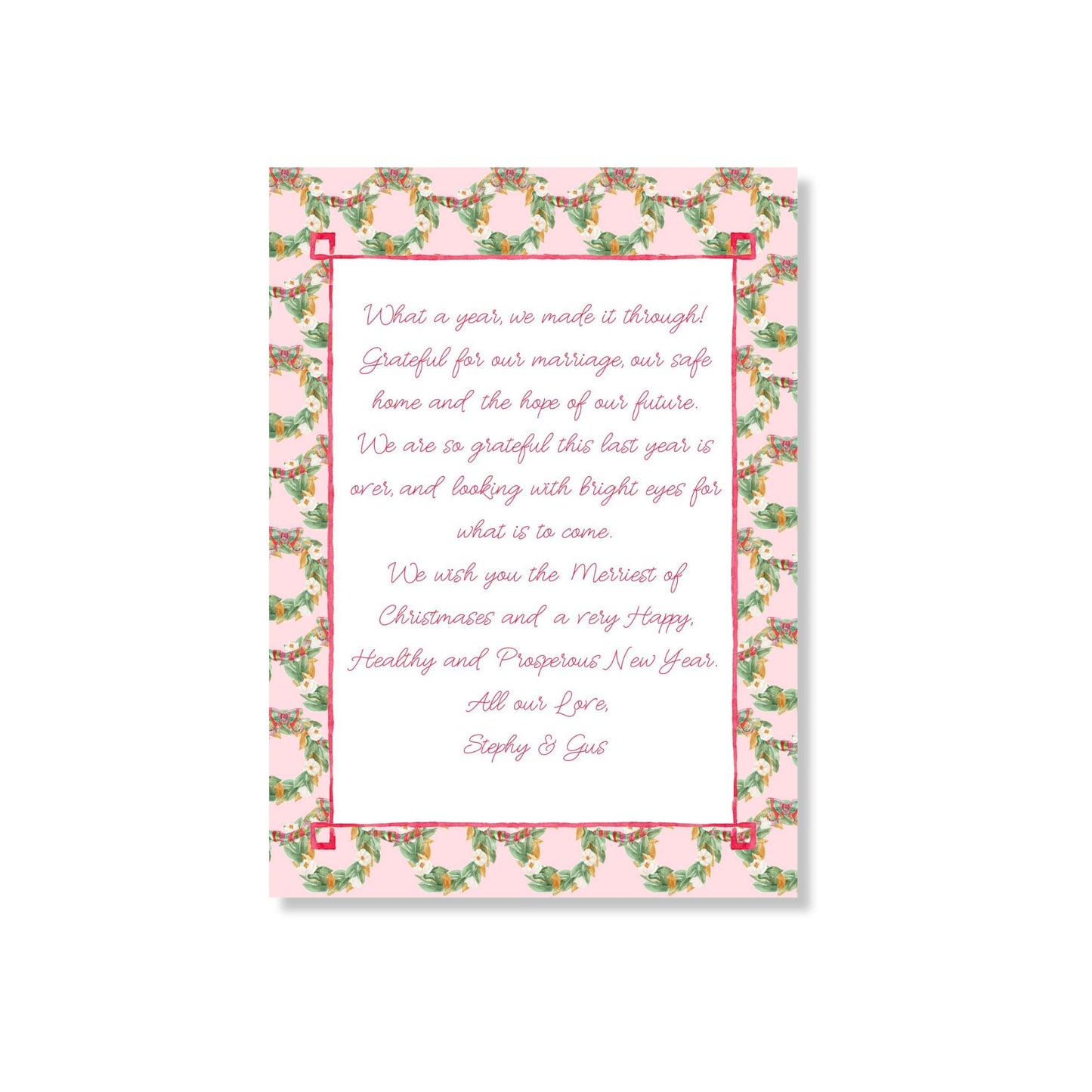 Southern Magnolia Wreaths Holiday Card