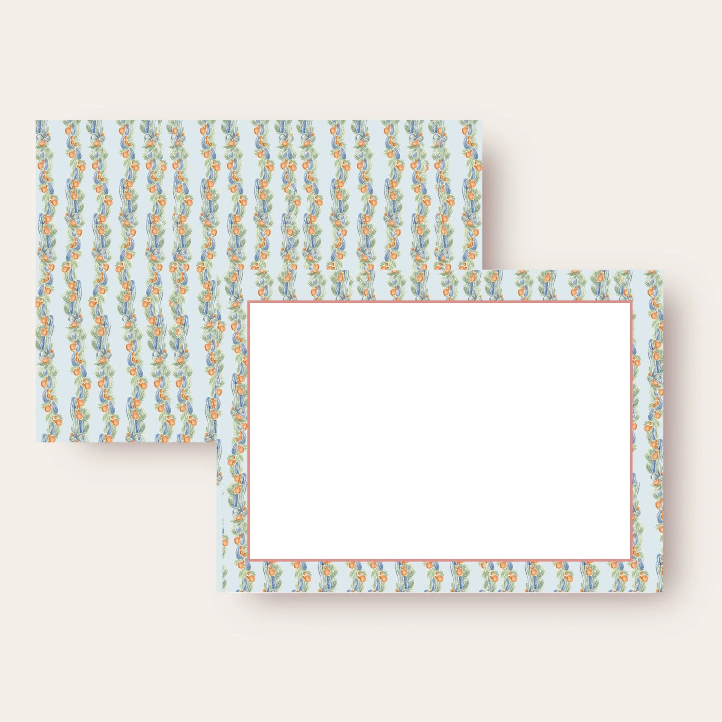 Orange Garlands Christmas Stationery Set