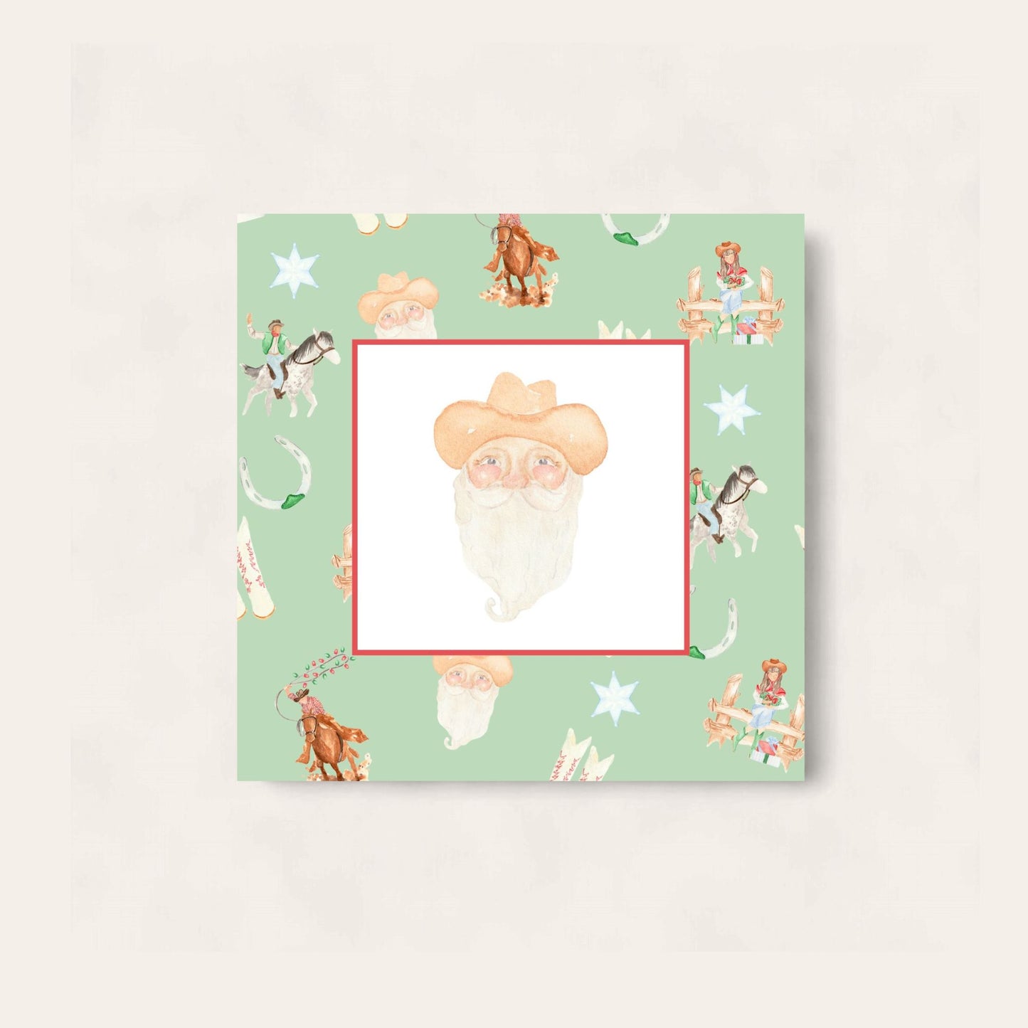 The Cowboy Santa Paper Coaster (Green Edition)