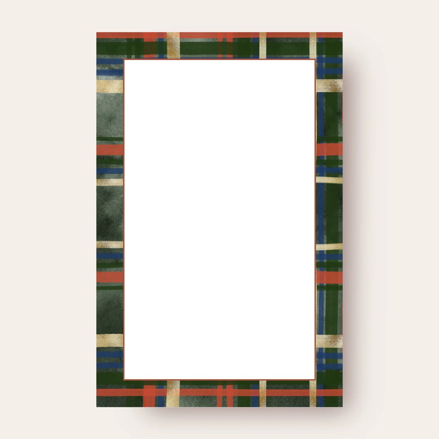 AWDH x DJPCo Dark Green Plaid Skinny Chunk Notepad