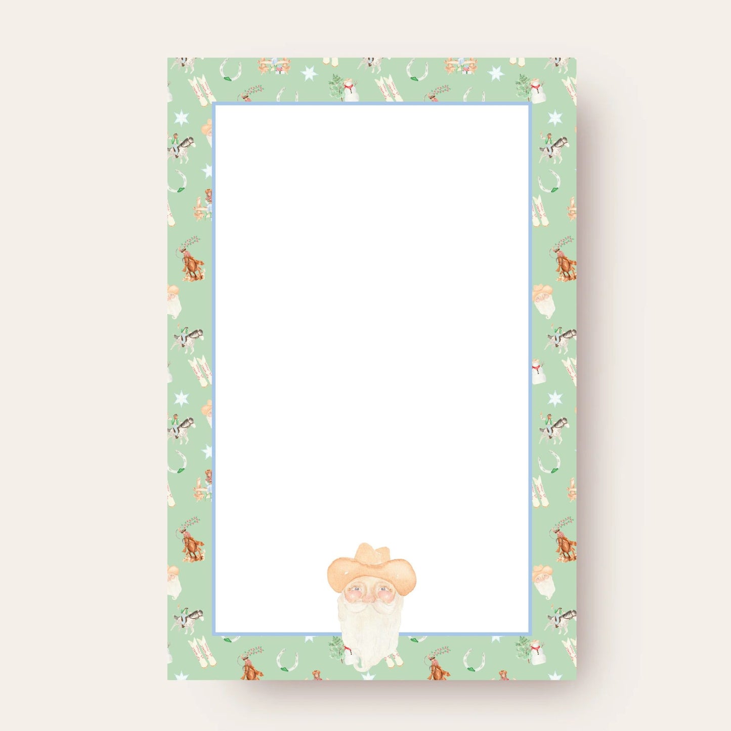 Cowboy Santa Skinny Chunk Notepad (Green Edition)