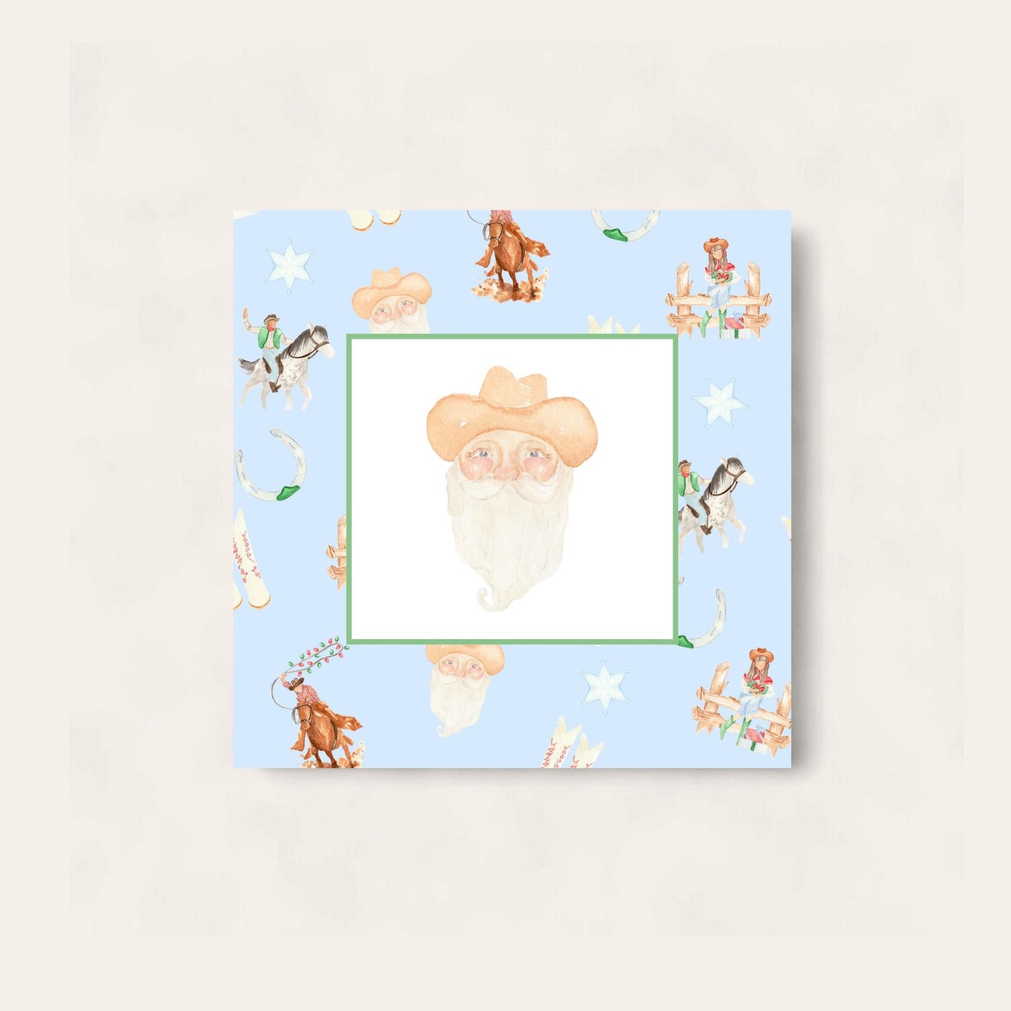 The Cowboy Santa Paper Coaster (Blue Edition)