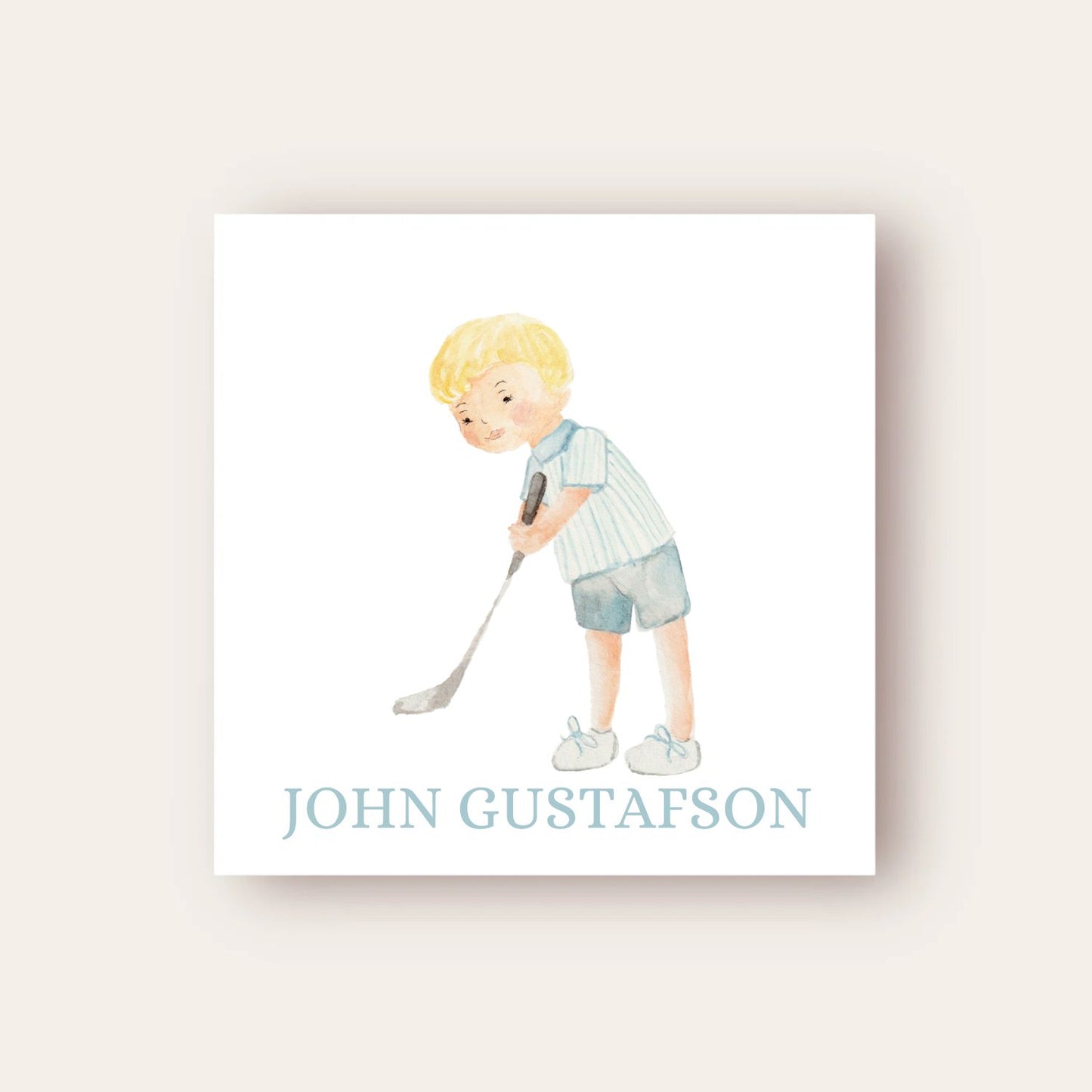Little Golfer Boy Paper Coaster