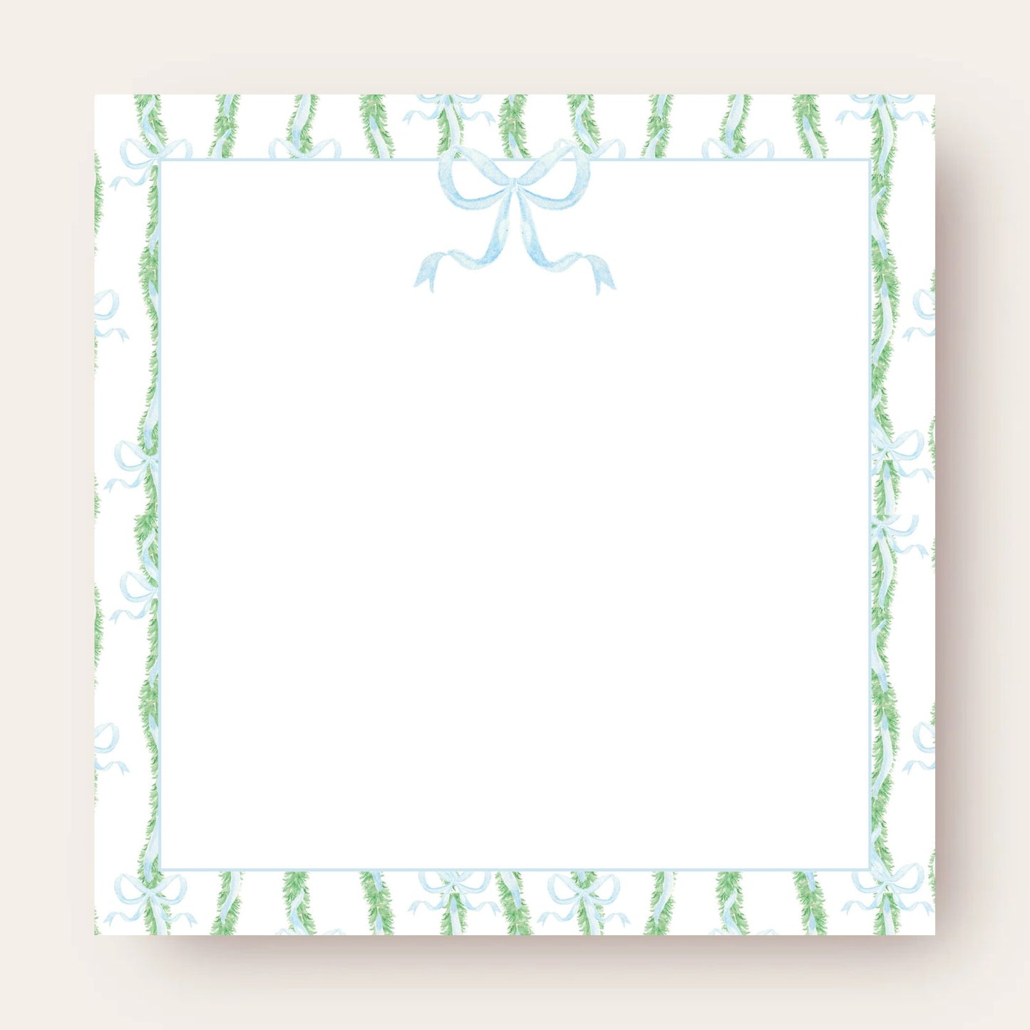 Light Garland & Blue Bow Big Chunky Notepad