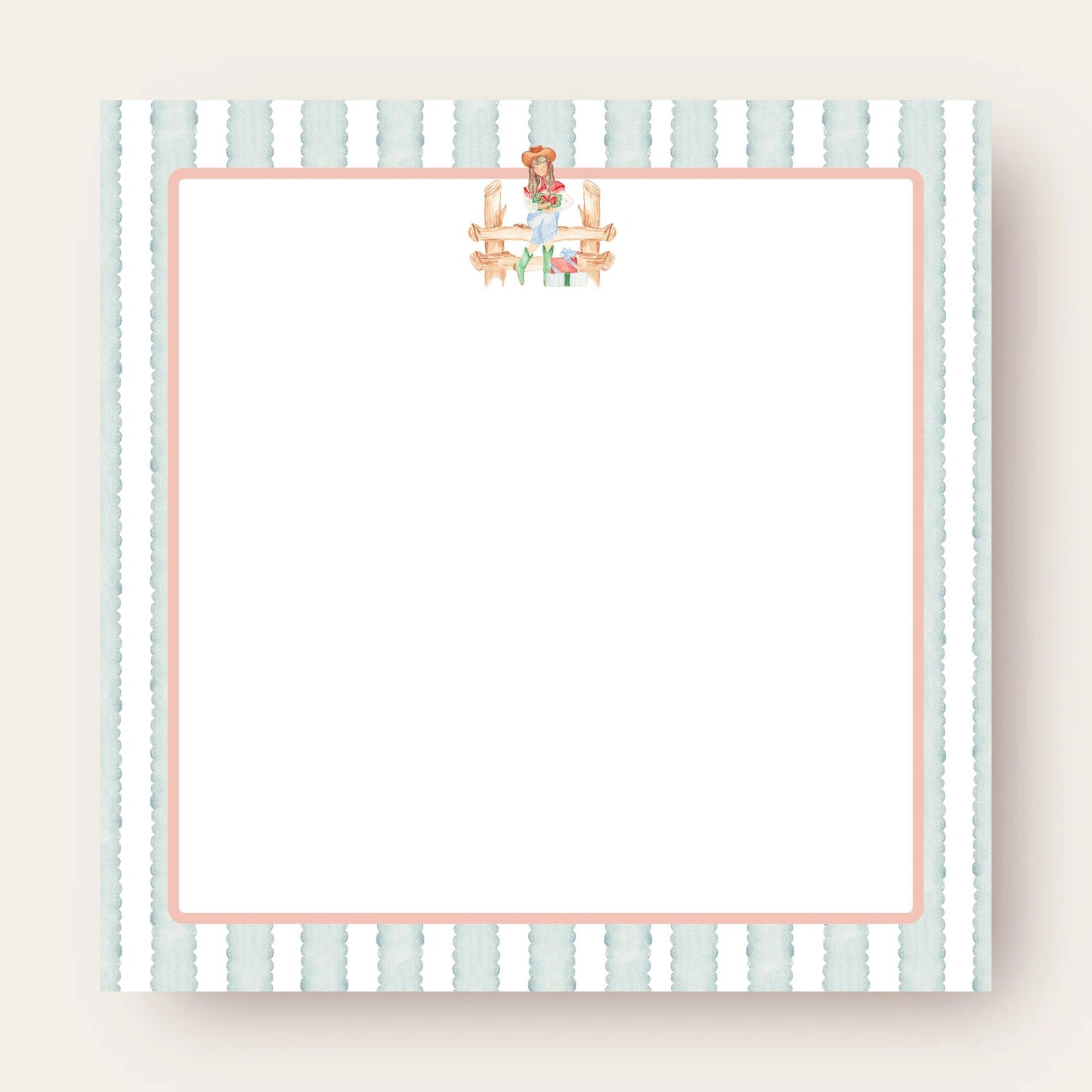 Gifty Cowgirl on a Fence Big Chunky Notepad