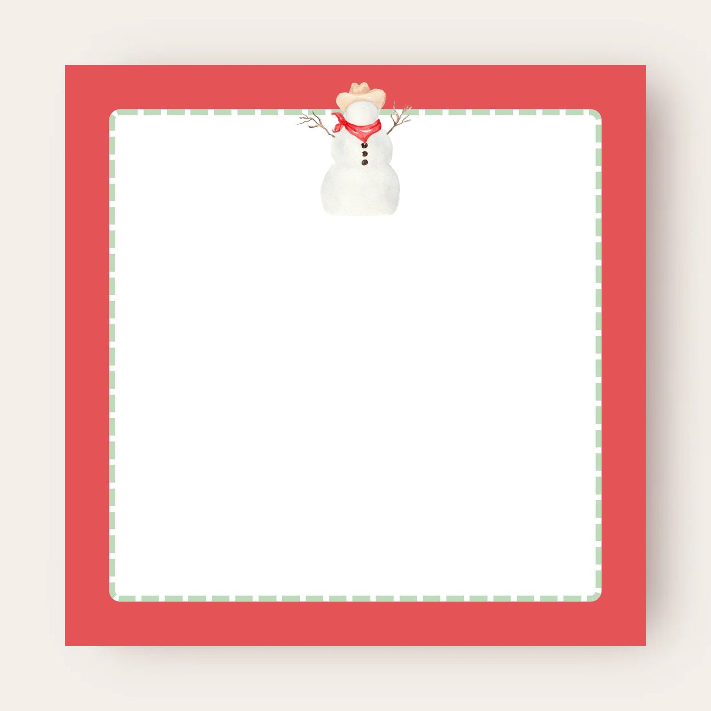 Red Border Cowboy Snowman Big Chunky Notepad