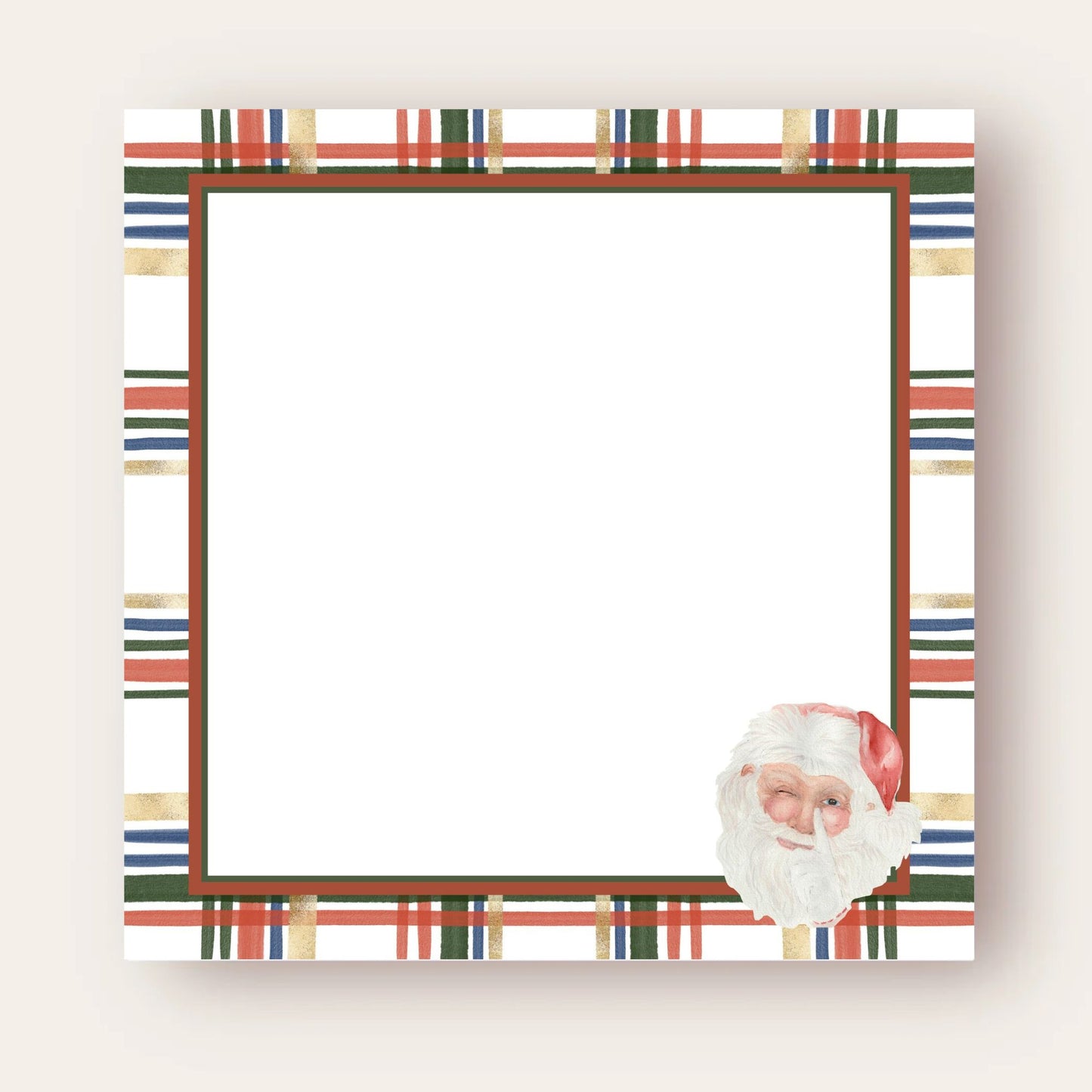 Santa Loves Plaid Big Chunky Notepad