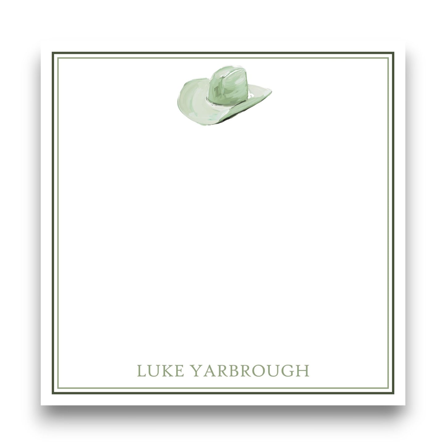 Green Cowboy Hat Big Chunky Notepad