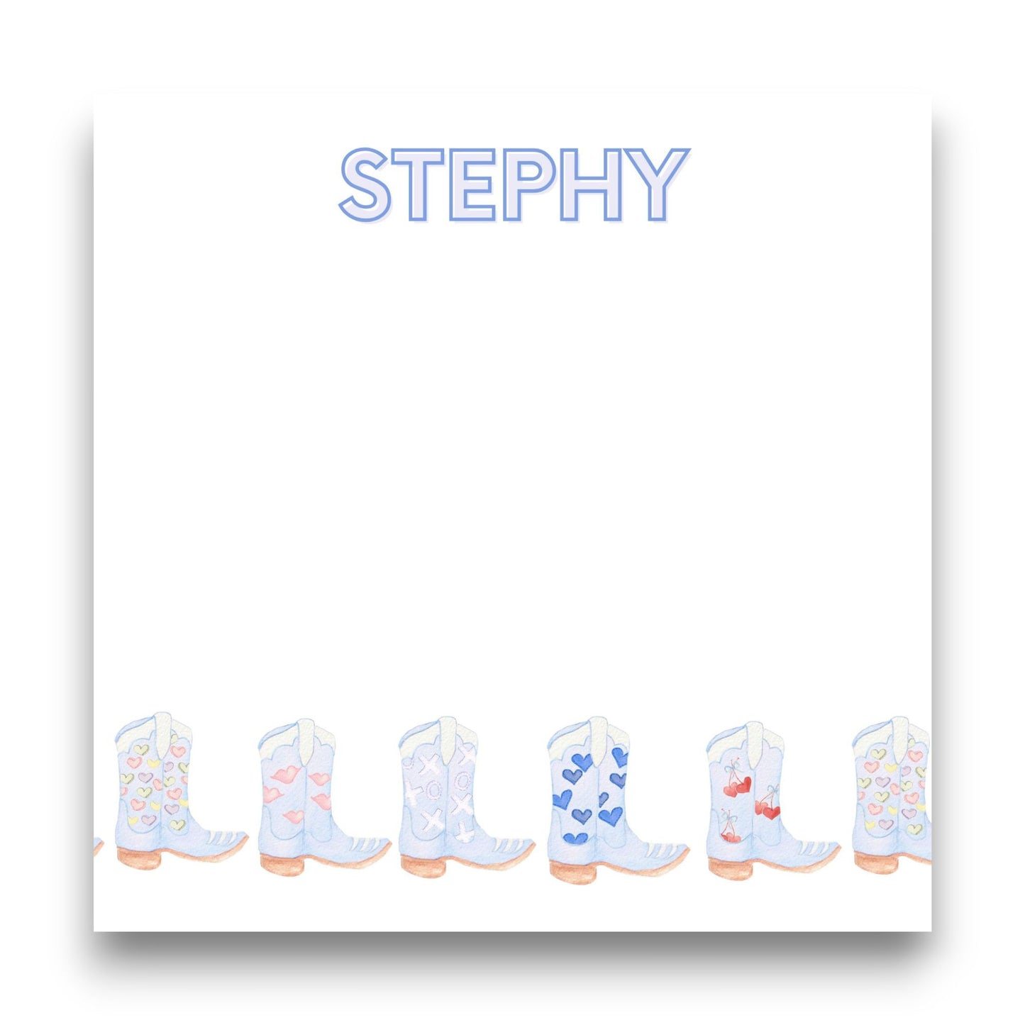 Blue Boots Big Chunky Notepad