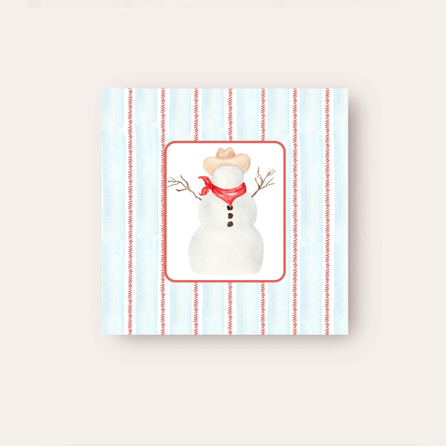 Cowboy Snowman Paper Coaster