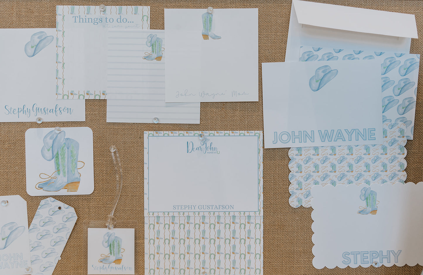 Dear John Hat & Boots Stationery Set