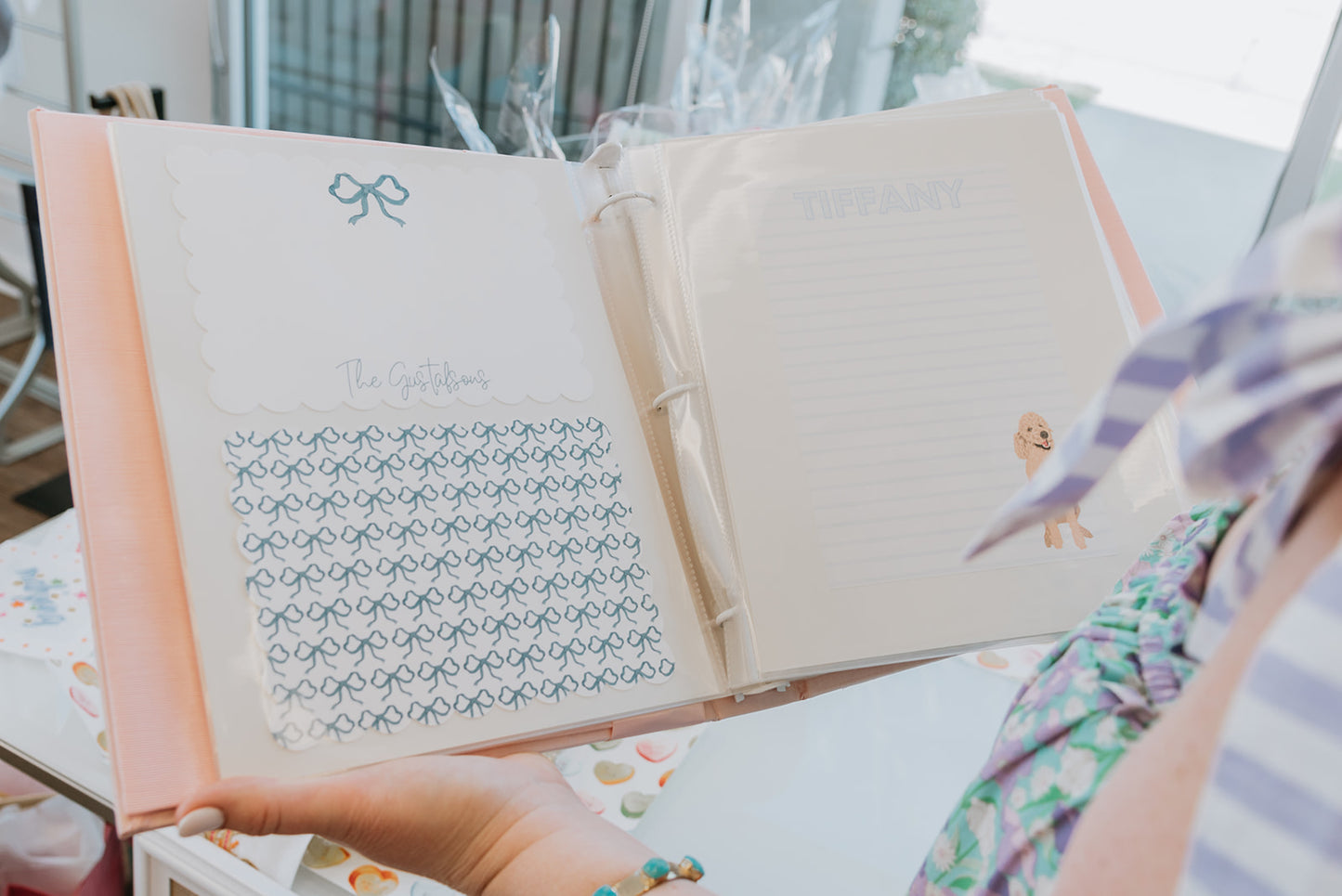 Blue Bow Stationary Set