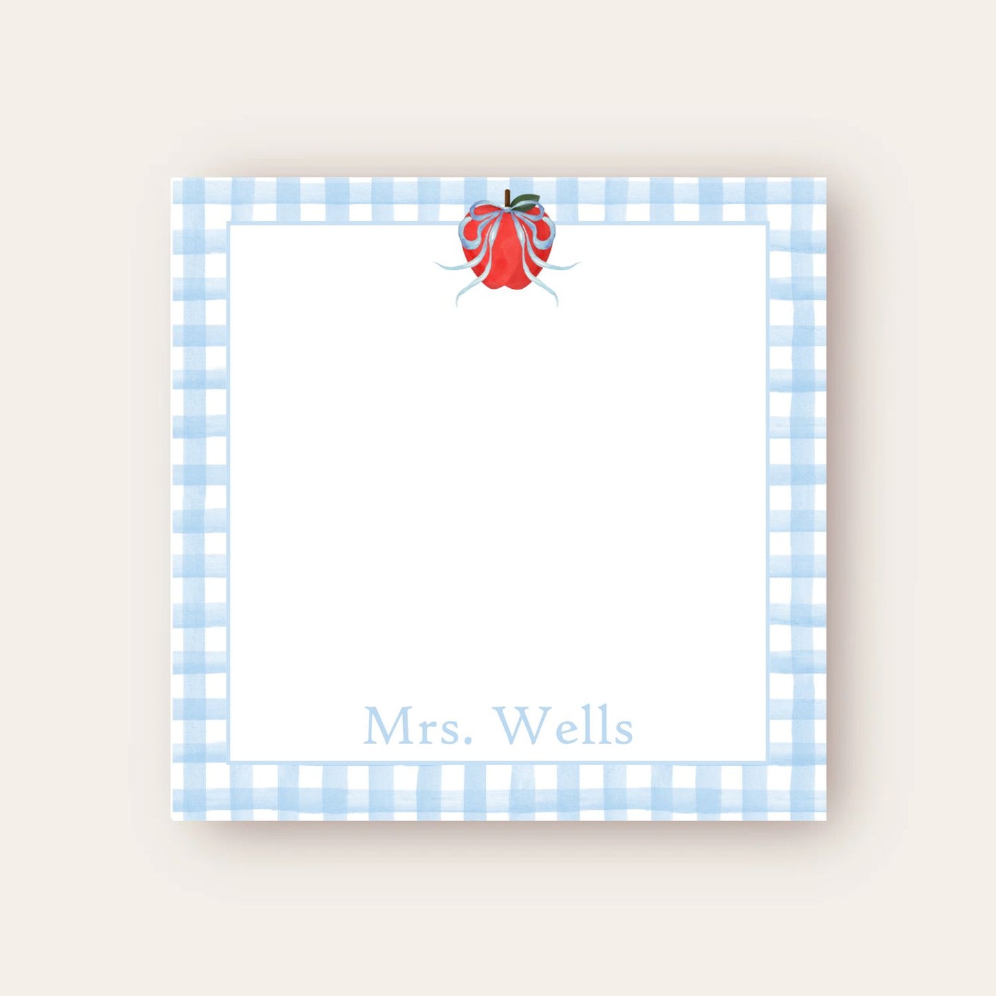 Apple, Bow & Check Baby Chunk Notepad