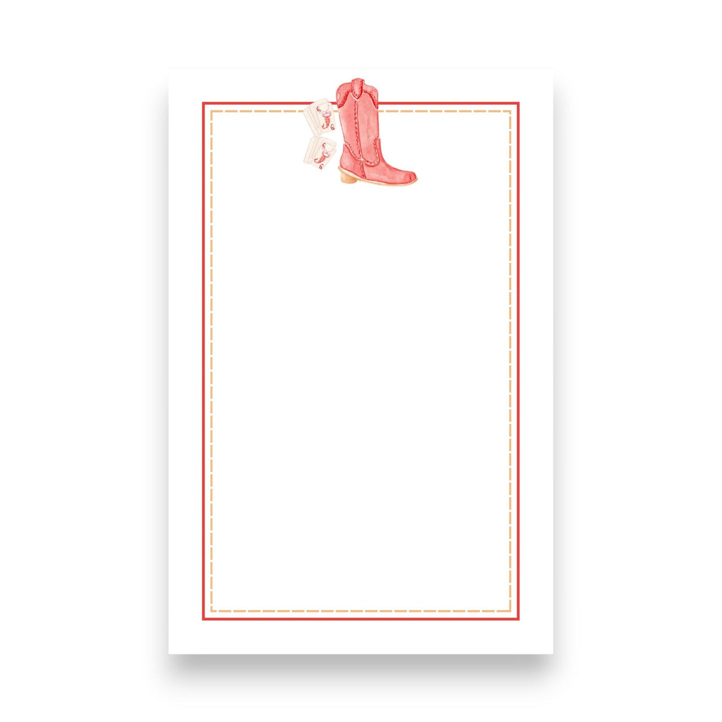 Red Boots & Deck of Cards Skinny Chunk Notepad