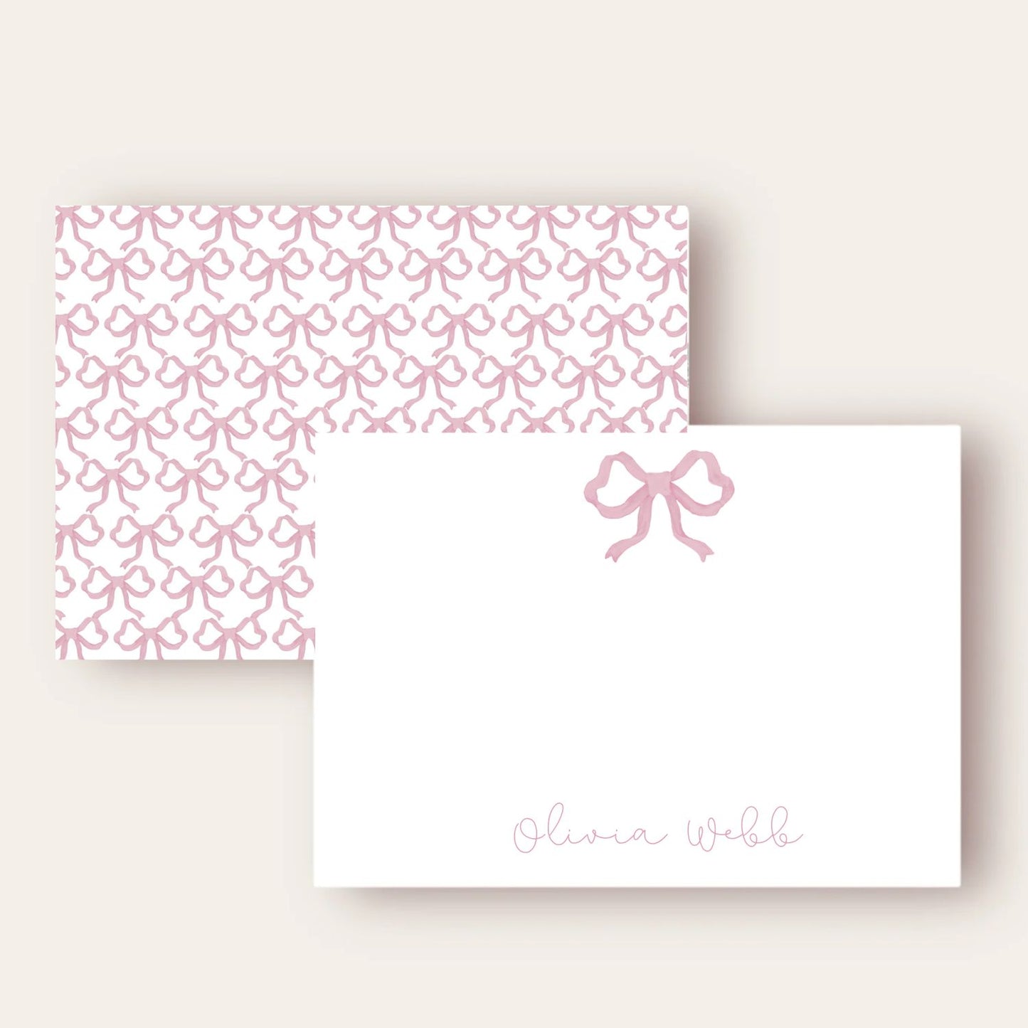 Pink Bow Stationery Set