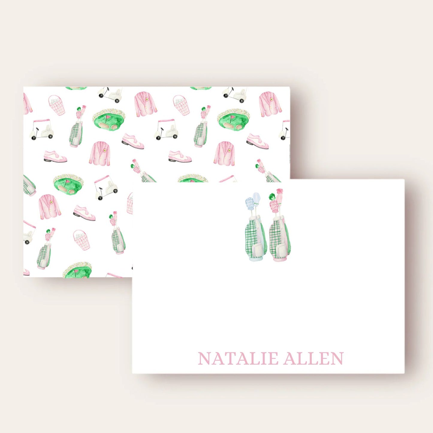 Pink Golf Bags Stationery Set