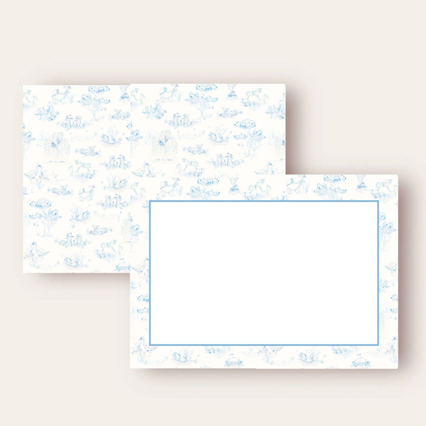 Blue Toile Stationery Set