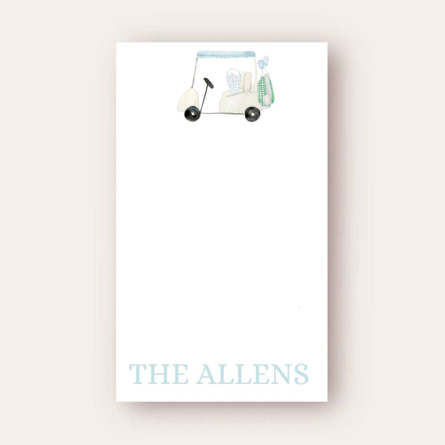 Blue Golf Cart Skinny Chunk Notepad