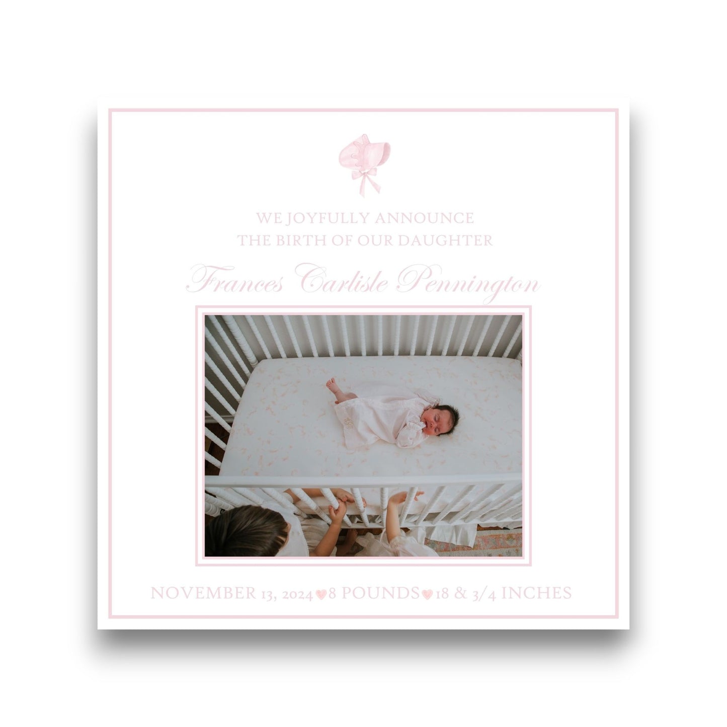 Frances Carlisle's Sweetest & Square Baby Announcement