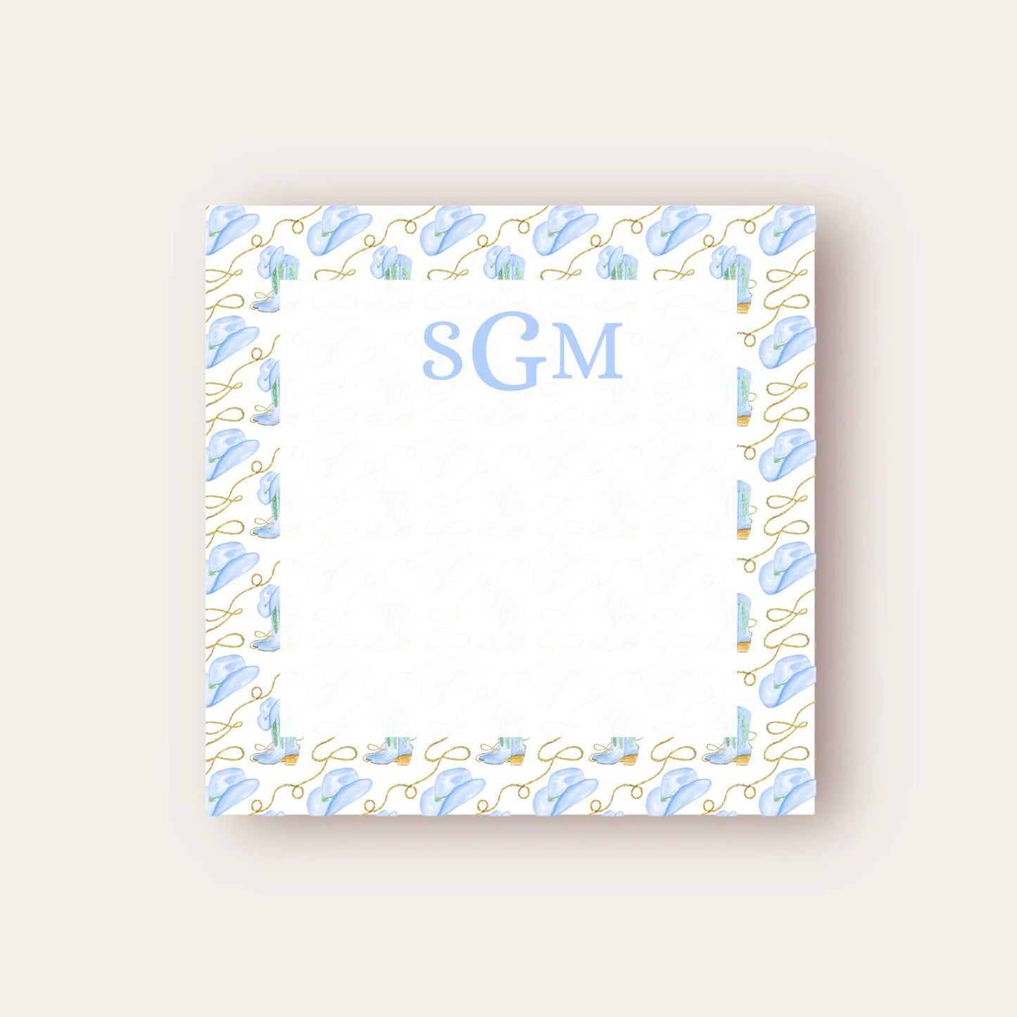 Hats and Boots Border Baby Chunk Notepad