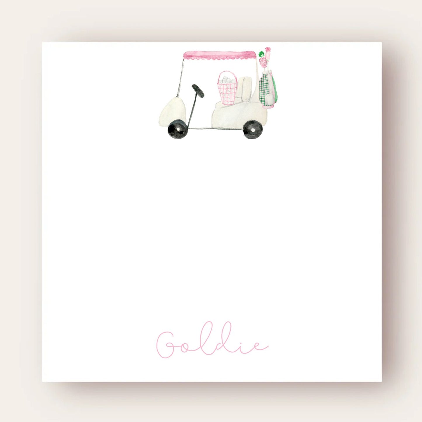 Pink Golf Cart Big Chunky Notepad