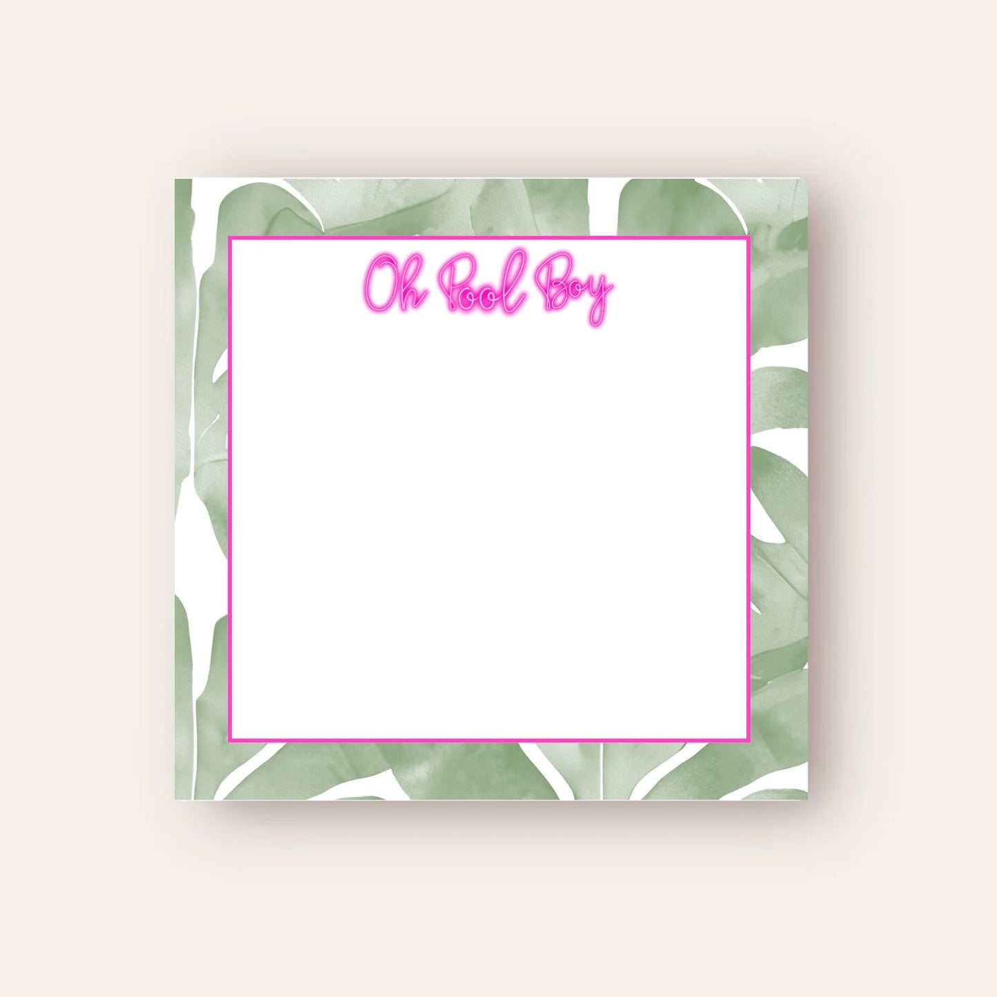 Oh Pool Boy! Baby Chunk Notepad