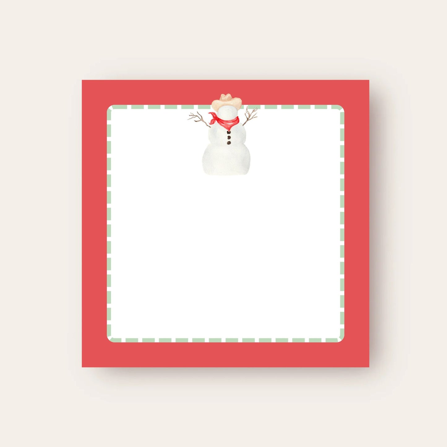 Red Border Cowboy Snowman Baby Chunk Notepad