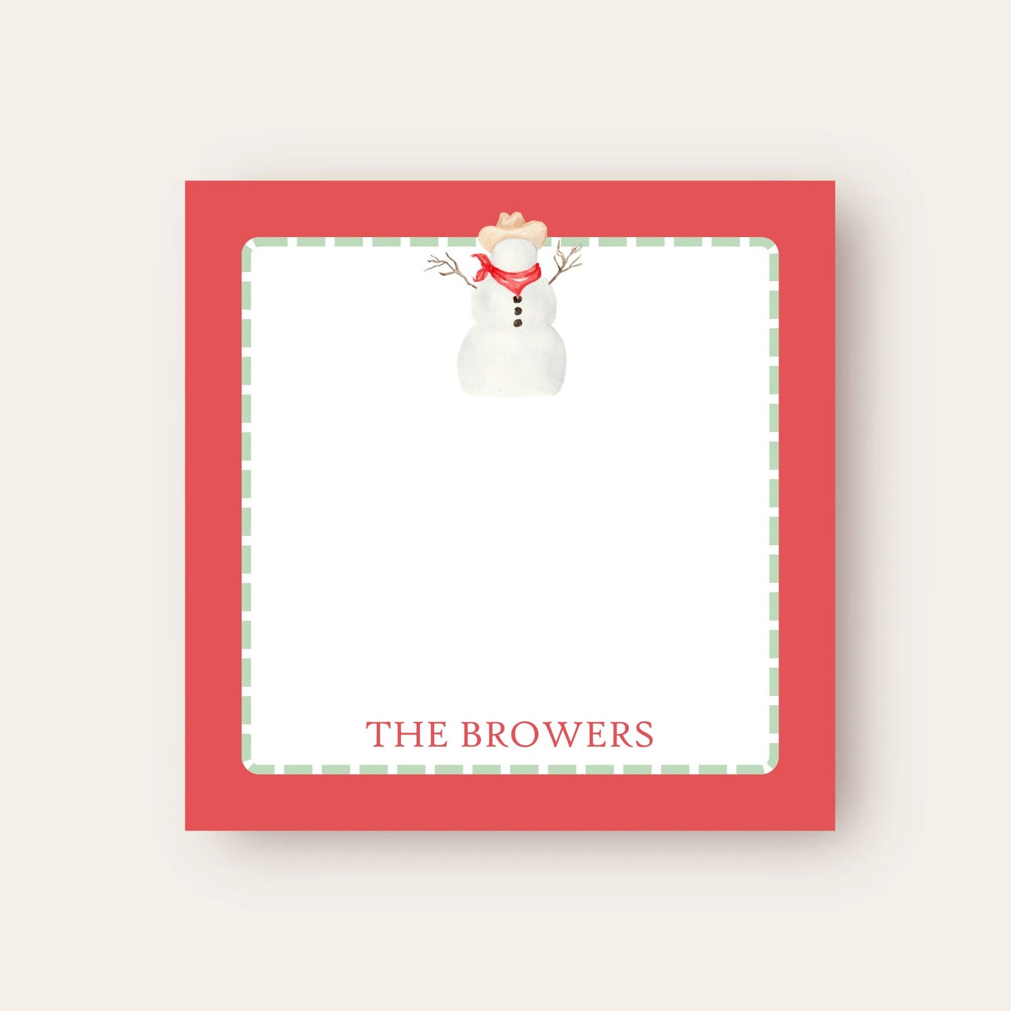 Red Border Cowboy Snowman Baby Chunk Notepad