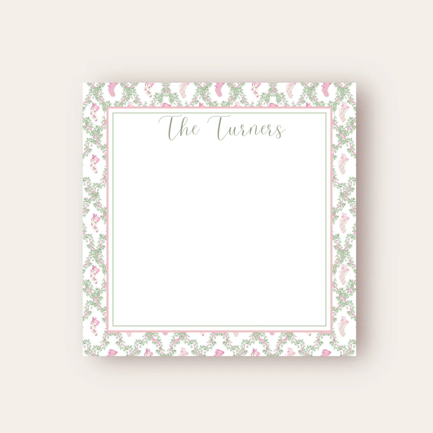 Loveshack, Fancy & Perfectly Pink Stockings Border Baby Chunk Notepad