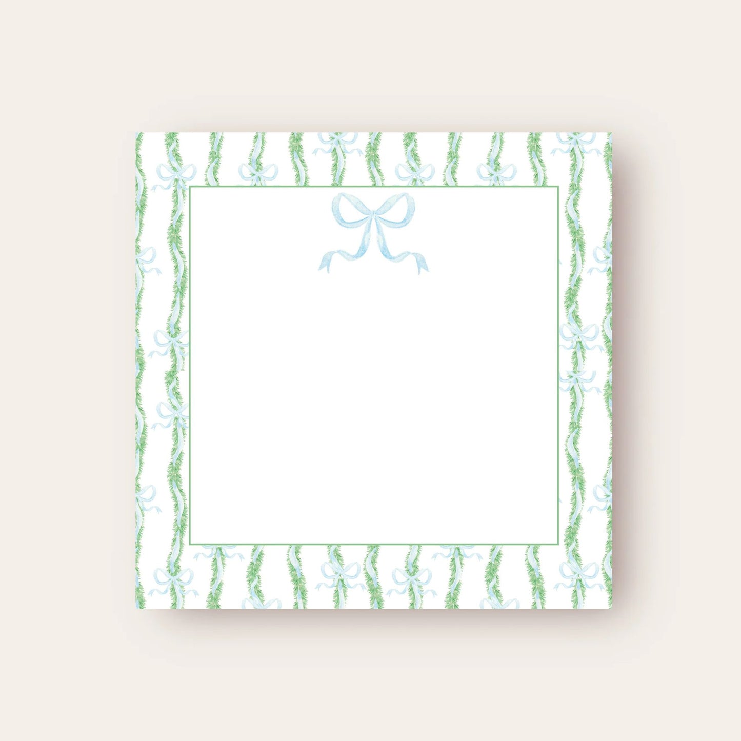 Light Garland & Blue Bow Baby Chunk Notepad